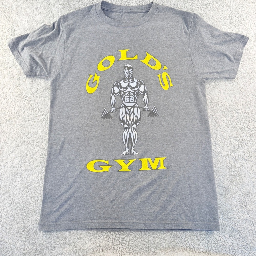 Golds Gym Joe Muscle Graphic T-Shirt Gray Mens Small